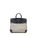 Hermes Birkin 25 Toile Swift/Canvas Ecru-Ardoise/Ardoise GHW