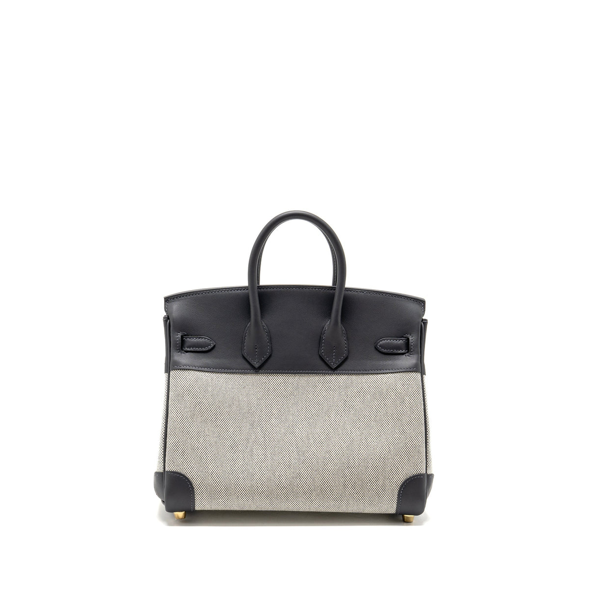 Hermes Birkin 25 Toile Swift/Canvas Ecru-Ardoise/Ardoise GHW