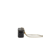 CHANEL PEARL CRUSH LONG VANITY CASE LAMBSKIN BLACK GHW (MICROCHIP)