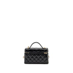 CHANEL 25P CC TOP HANDLE VANITY WITH CHAIN CAVIAR BLACK LGHW (MICROCHIP)