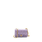 CHANEL 24P COCO LOVE MINI FLAP BAG ADJUSTABLE CHAINS CAVIAR LIGHT PURPLE GHW (MICROCHIP)