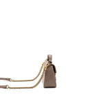 GUCCI GG MARMONT MINI TOP HANDLE BAG LEATHER DARK BEIGE GHW