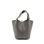 HERMES PICOTIN 22 LOCK BAG TAURILLON MAURICE GRAPHITE GHW