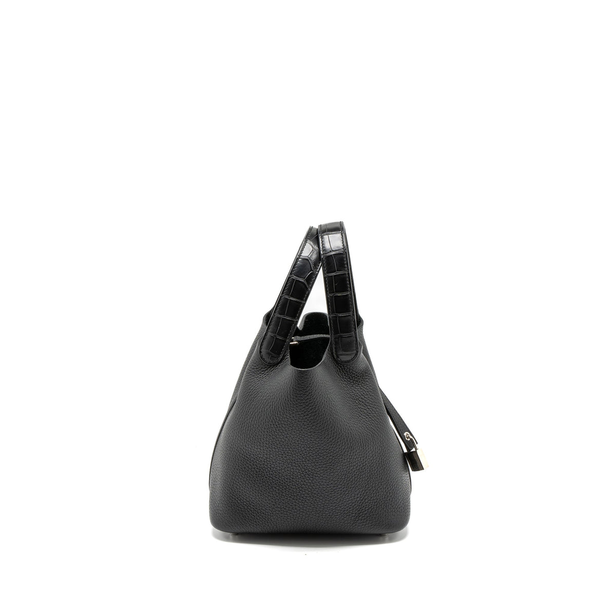 HERMES PICOTIN 18 TOUCH LOCK BAG CLEMENCE/ALLIGATOR MISSISSIPPIENSIS BLACK SHW