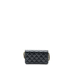 CHANEL MINI FLAP BAG WITH ADJUSTABLE CHAINS CAVIAR BLACK GHW(MICROCHIP)