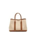 HERMES GARDEN PARTY 30 TOILE MILITARIES CANVAS / NEGONDA BETON / GOLD SHW