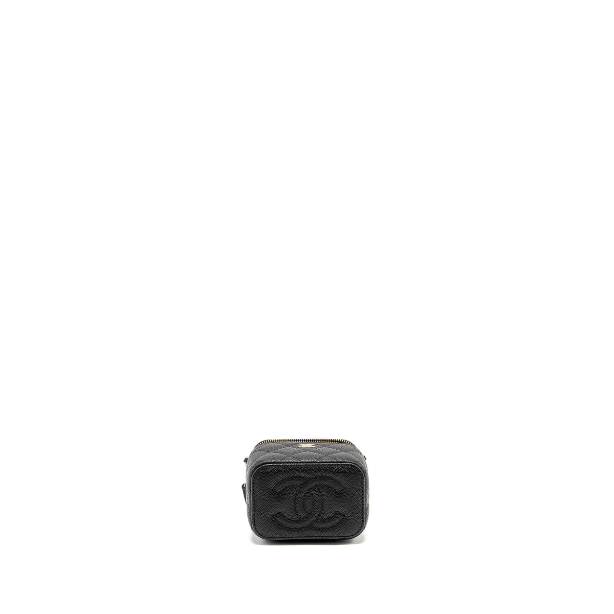 CHANEL MINI VANITY WITH CHAIN CAVIAR BLACK LGHW (MICROCHIP)