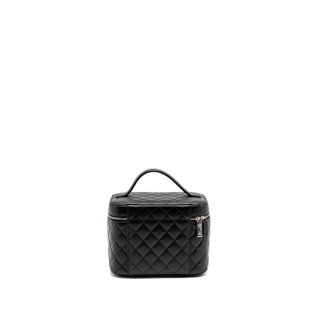 CHANEL QUILTED VANITY CASE LAMBSKIN BLACK SHW
