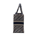 DIOR MEDIUM BOOK TOTE BLUE DIOR OBLIQUE EMBROIDERY
