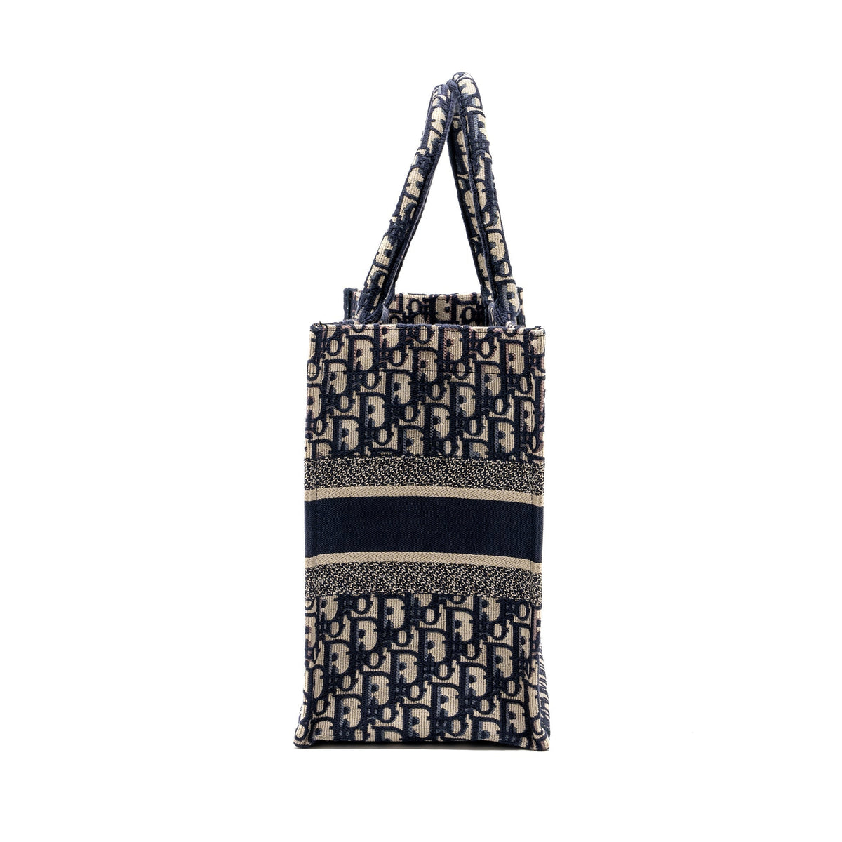 DIOR MEDIUM BOOK TOTE BLUE DIOR OBLIQUE EMBROIDERY