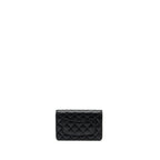 CHANEL CLASSIC WALLET ON CHAIN CAVIAR BLACK GHW (MICROCHIP)