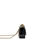 CHANEL 24C GOLD CRUSH FLAP BAG CALFSKIN BLACK GHW (MICROCHIP)