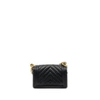 CHANEL SMALL BOY BAG CHEVRON CAVIAR BLACK LGHW