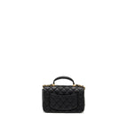 CHANEL TOP HANDLE MINI RECTANGULAR FLAP BAG CAVIAR BLACK GHW