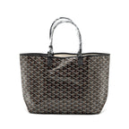 GOYARD SAINT LOUIS PM TOTE BAG GOYARDLINE CANVAS BLACK SHW