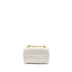 DIOR CARO S FLAP BAG CALFSKIN WHITE GHW