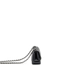 CHANEL MINI SQUARE FLAP BAG LAMBSKIN BLACK SHW (MICROCHIP)