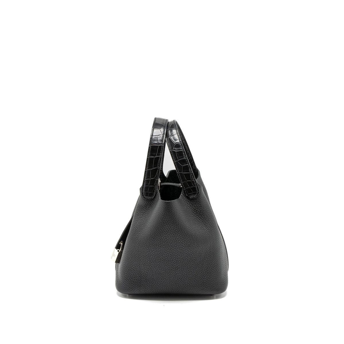 HERMES PICOTIN 18 TOUCH LOCK BAG CLEMENCE/ALLIGATOR MISSISSIPPIENSIS BLACK SHW
