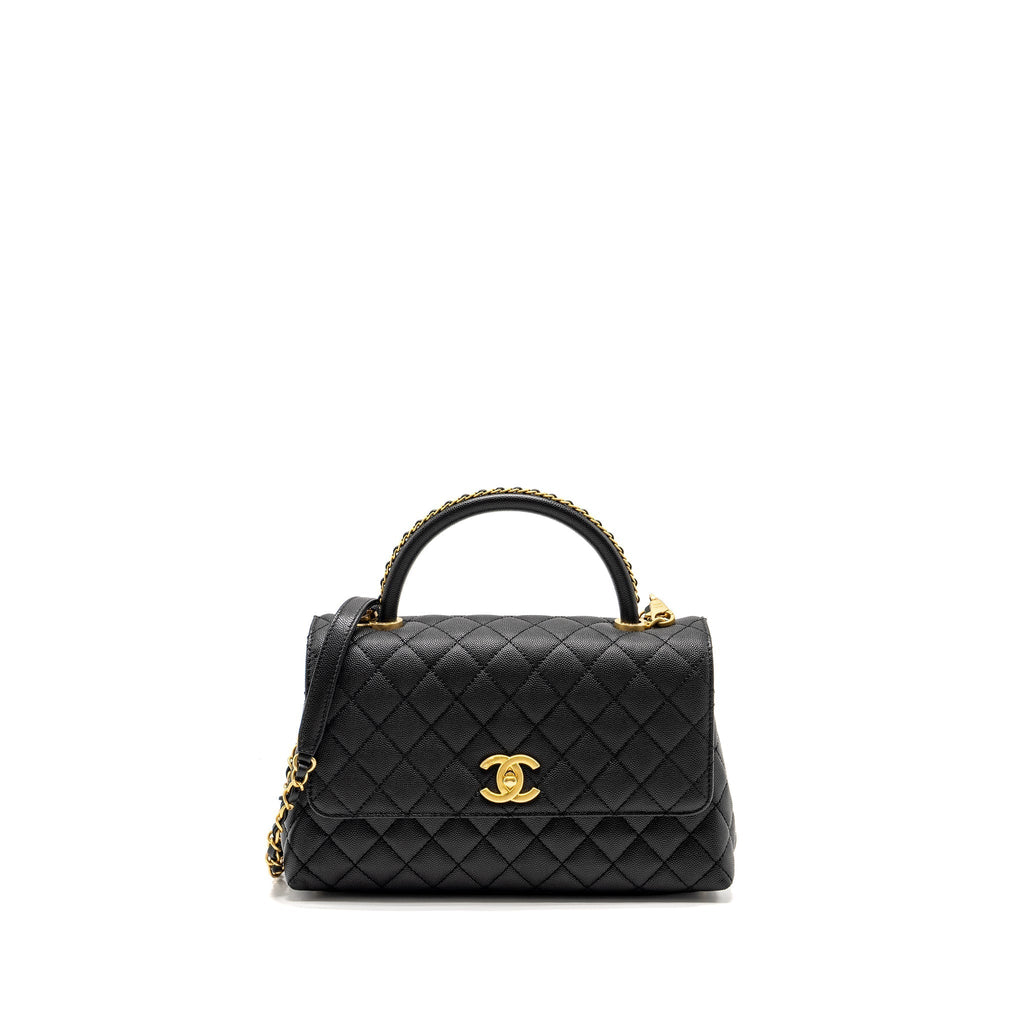 CHANEL MEDIUM COCO HANDLE LIMITED EDITION CAVIAR BLACK GHW (MICROCHIP)