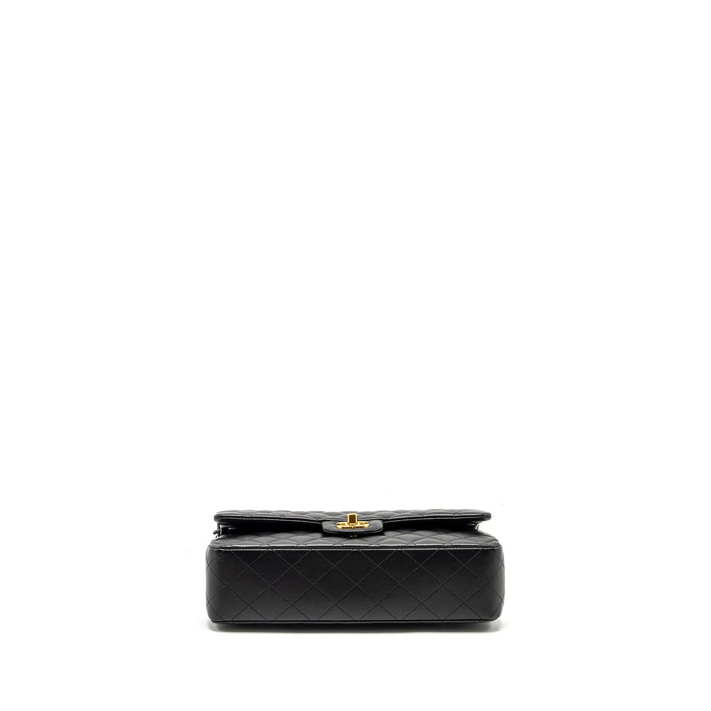 CHANEL MEDIUM CLASSIC DOUBLE FLAP BAG LAMBSKIN BLACK GHW (MICROCHIP)