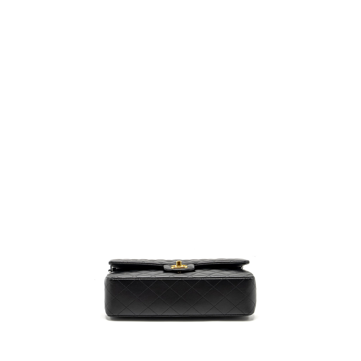 CHANEL MEDIUM CLASSIC DOUBLE FLAP BAG LAMBSKIN BLACK GHW (MICROCHIP)