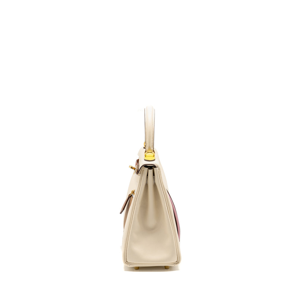 Hermes Kelly 25 Colormatic Swift Nata/Chai/Cuivre/Lime/Mauve Sylvestre GHW
