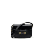 GUCCI HORSEBIT 1955 SHOULDER BAG LEATHER BLACK GHW