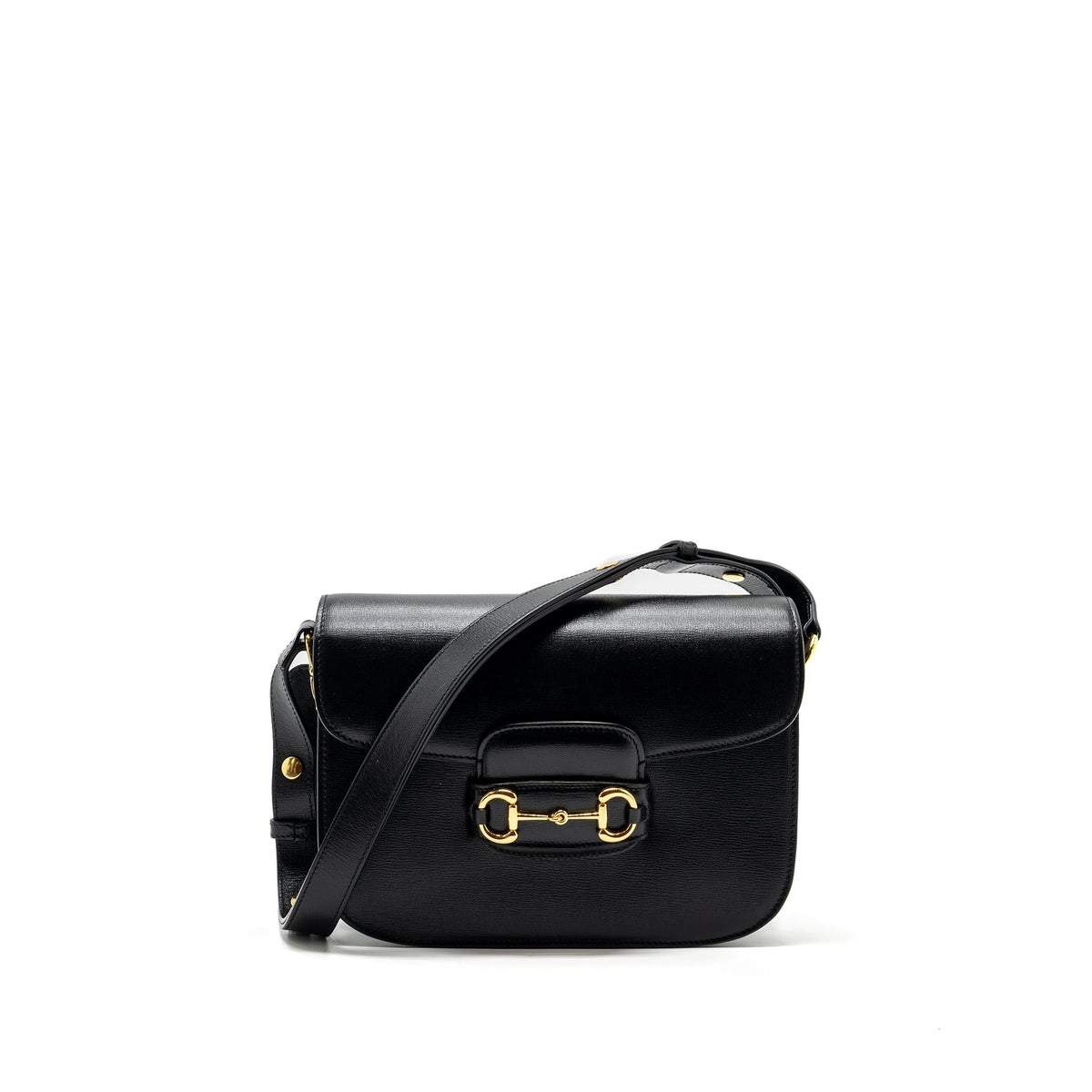 GUCCI HORSEBIT 1955 SHOULDER BAG LEATHER BLACK GHW