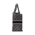 DIOR MEDIUM BOOK TOTE BLUE DIOR OBLIQUE EMBROIDERY