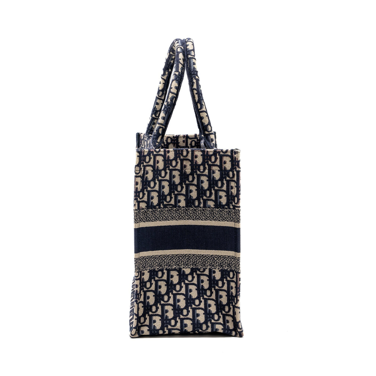 DIOR MEDIUM BOOK TOTE BLUE DIOR OBLIQUE EMBROIDERY