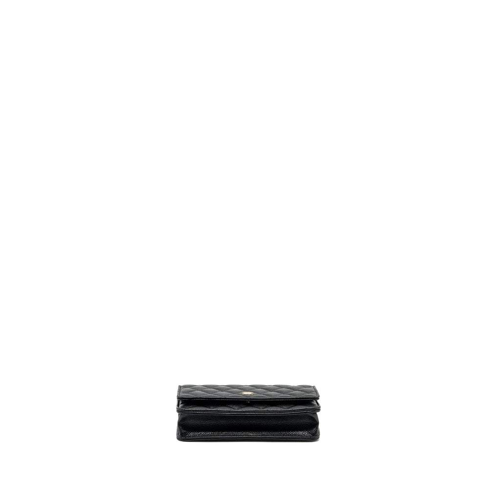 CHANEL CLASSIC WALLET ON CHAIN CAVIAR BLACK GHW (MICROCHIP)