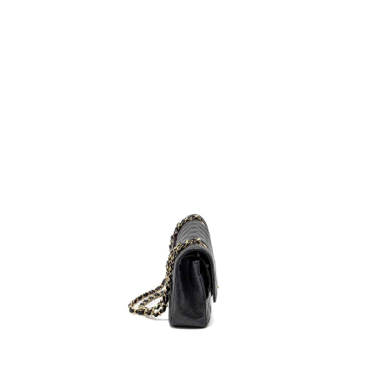 CHANEL MEDIUM CLASSIC DOUBLE FLAP BAG CAVIAR BLACK GHW