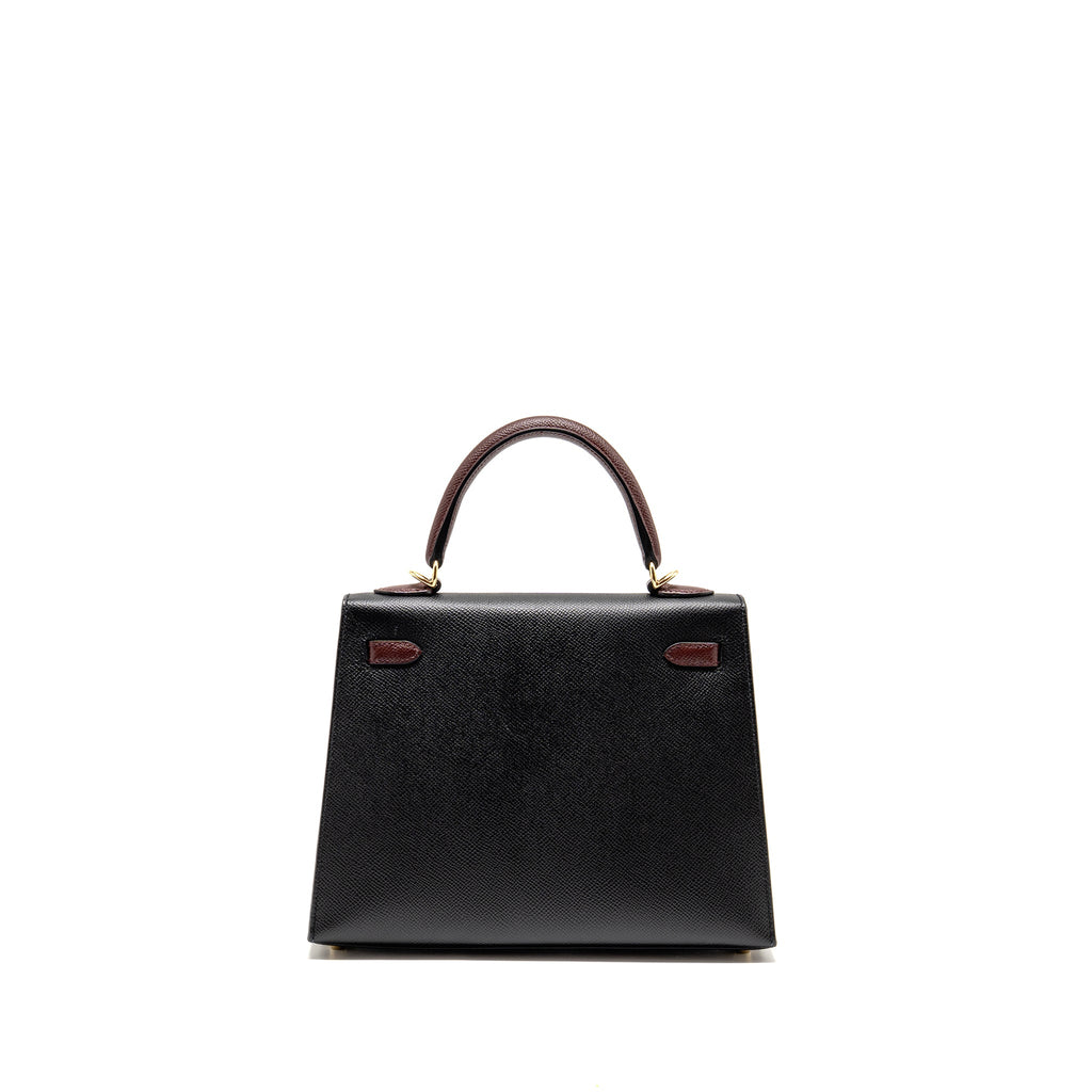 Hermes Kelly 25 Special Order Epsom Black/ Rouge H LGHW