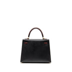 Hermes Kelly 25 Special Order Epsom Black/ Rouge H LGHW