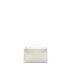 Hermes Kelly Pochette swift 01 Blanc GHW