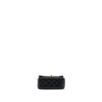 CHANEL PEARL CRUSH MINI SQUARE LAMBSKIN BLACK GHW (MICROCHIP)
