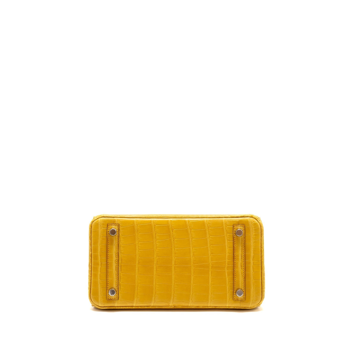 HERMES BIRKIN 25 ALLIGATOR MISSISSIPPIENSIS MAT 9D JAUNE AMBRE SHW