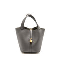 HERMES PICOTIN 22 LOCK BAG TAURILLON MAURICE GRAPHITE GHW