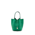 Hermes Picotin 18 Lock Bag Clemence /Alligator Touch Menthe/Vert Jade SHW