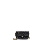 CHANEL DOUBLE POCKET WALLET ON CHAIN CAVIAR BLACK LGHW(MICROCHIP)