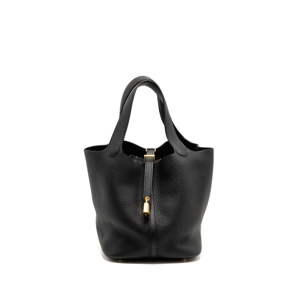 Hermes Picotin 22 Lock Bag Clemence Black GHW