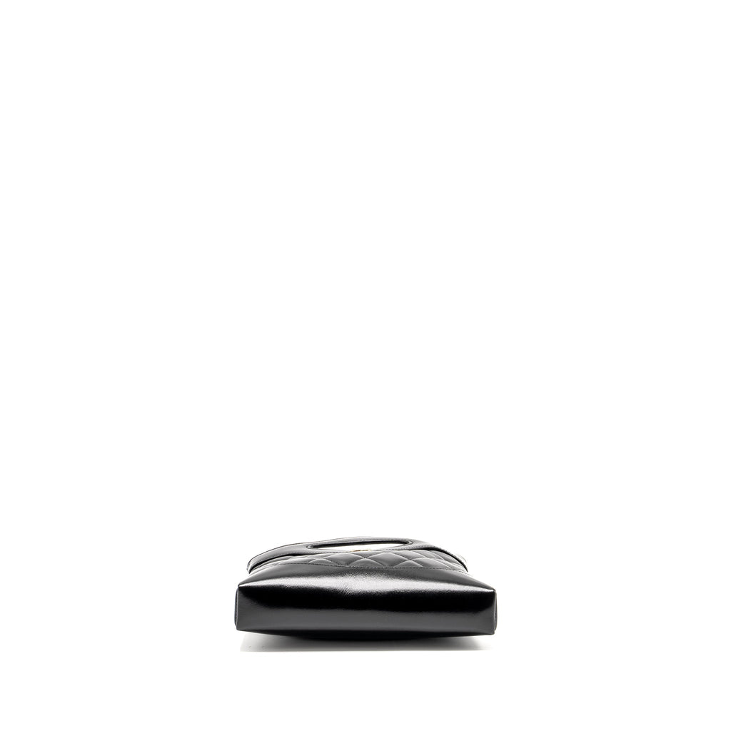 CHANEL MINI 31 CLUTCH WITH CHAIN SHINY LAMBSKIN BLACK LGHW (MICROCHIP)