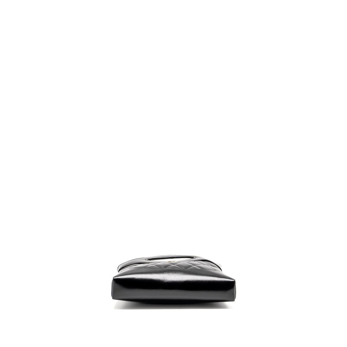CHANEL MINI 31 CLUTCH WITH CHAIN SHINY LAMBSKIN BLACK LGHW (MICROCHIP)