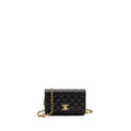 CHANEL CAMELLIA WALLET ON CHAIN CAVIAR BLACK GHW (MICROCHIP)