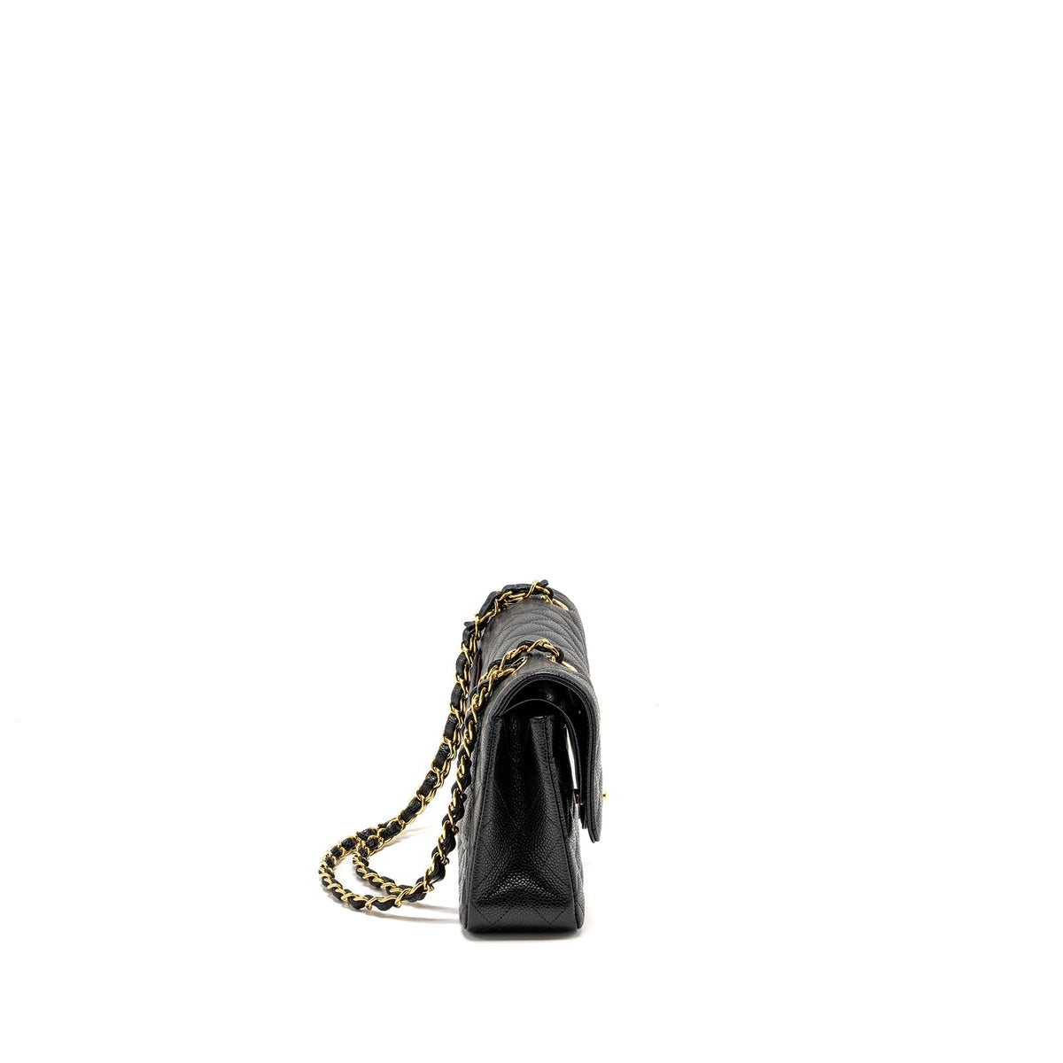 CHANEL MEDIUM CLASSIC DOUBLE FLAP BAG CAVIAR BLACK GHW (MICROCHIP)
