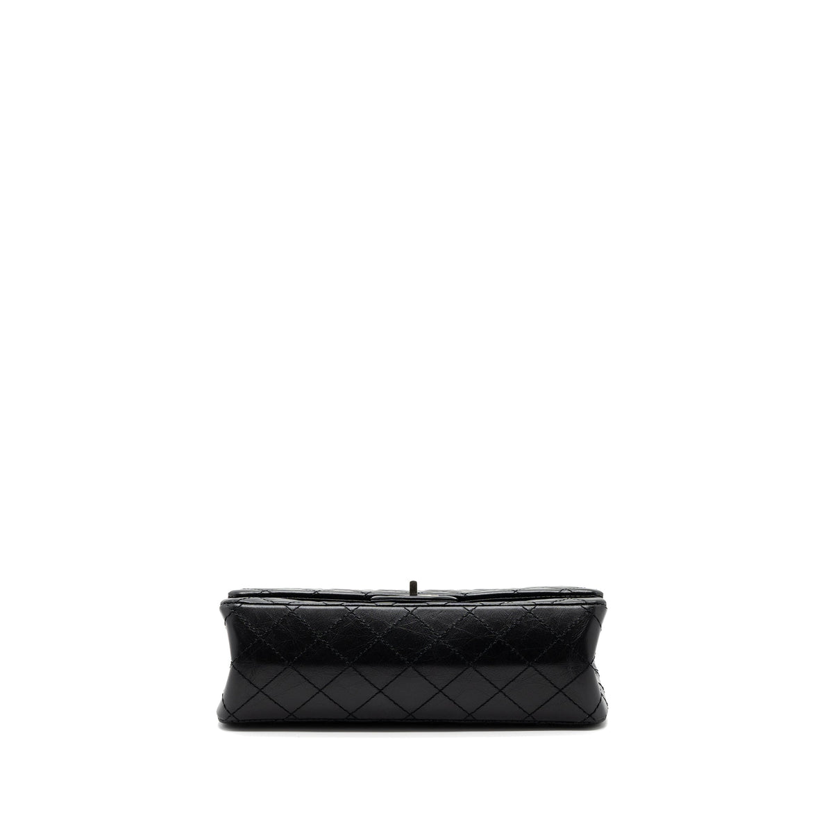CHANEL 2.55 SMALL REISSUE FLAP BAG AGED CALFSKIN BLACK RUTHENIUM HARDWARE (MICROCHIP)