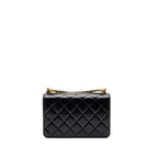 CHANEL 24C GOLD CRUSH FLAP BAG CALFSKIN BLACK GHW (MICROCHIP)