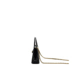 CHANEL 23K MINI SHOPPING BAG CALFSKIN BLACK GHW (MICROCHIP)