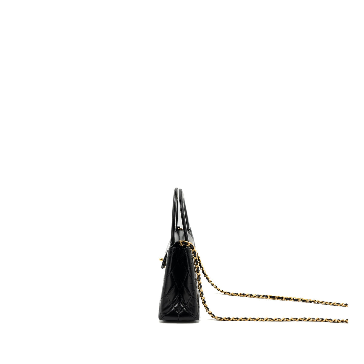 CHANEL 23K MINI SHOPPING BAG CALFSKIN BLACK GHW (MICROCHIP)