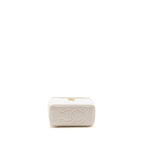CHANEL GOLD PILLAR ADJUSTABLE CHAIN LONG VANITY LAMBSKIN WHITE GHW (MICROCHIP)